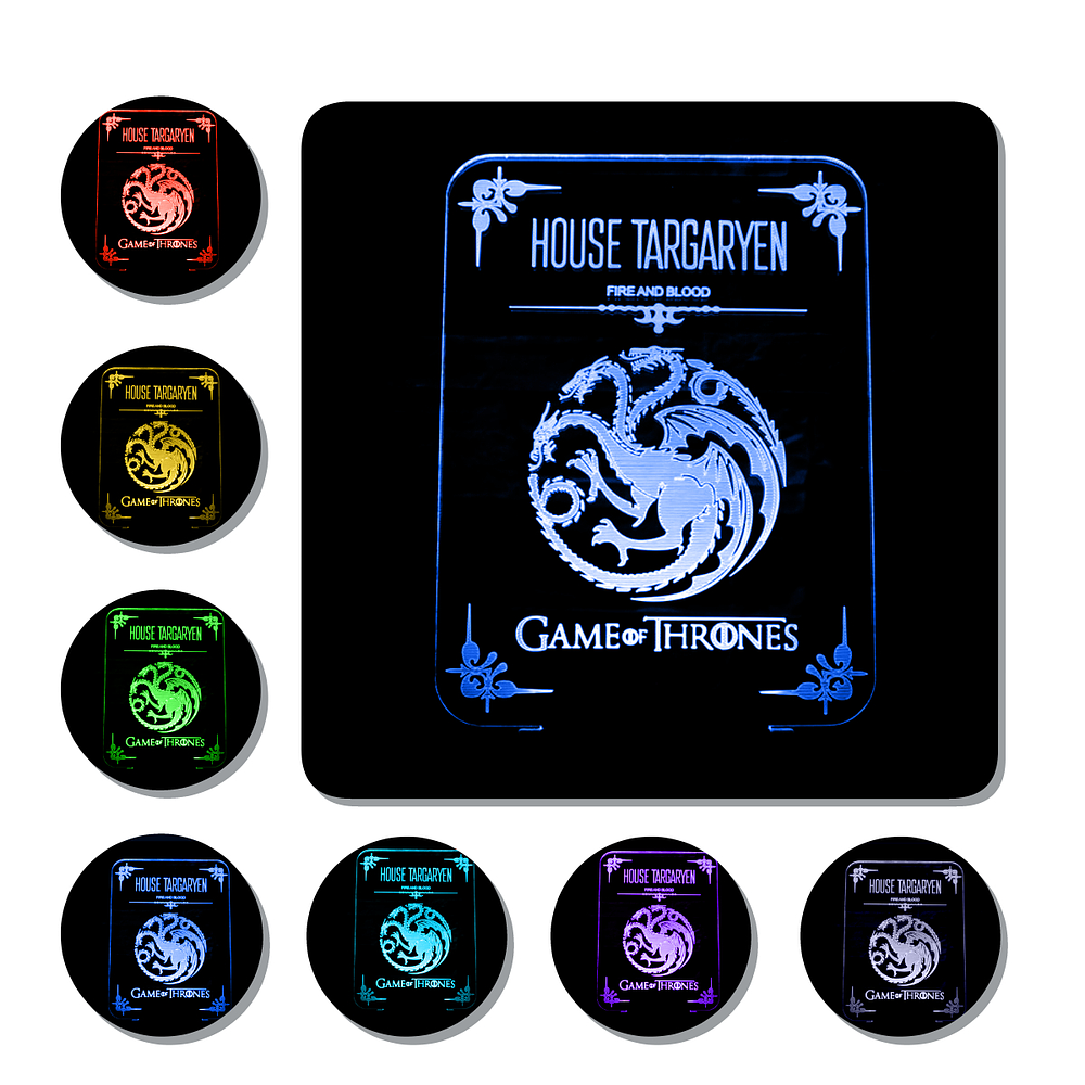 Lámpara 3D Led House Targaryen Game of Thrones