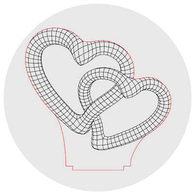 Lámpara 3D Led Corazones Unidos Amor 09