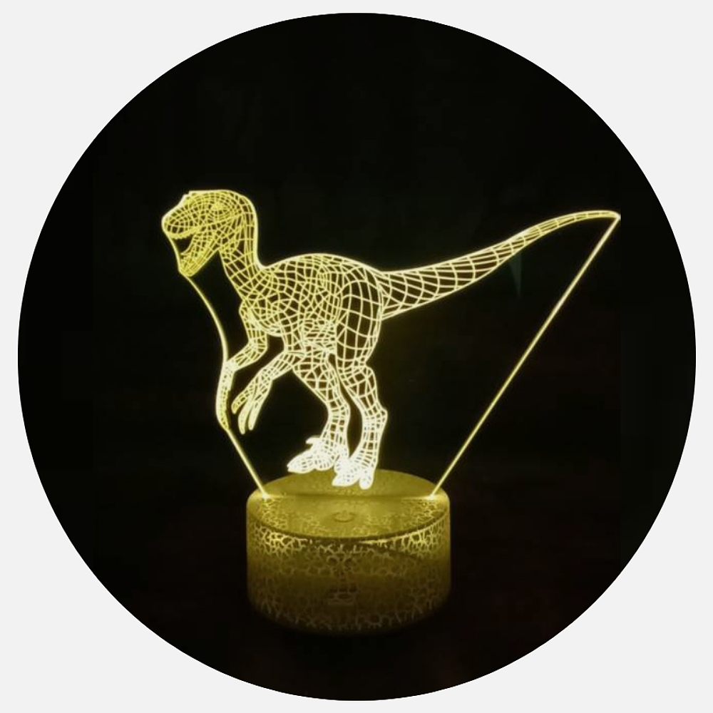 Lámpara 3D Led Velociraptor 02 Mundo Jurásico