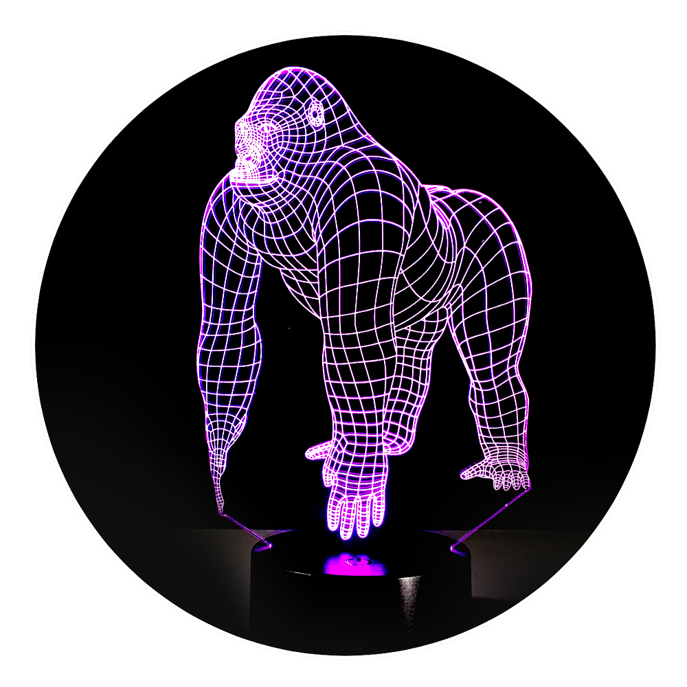 Lámpara 3D Led Orangután Mundo Animal