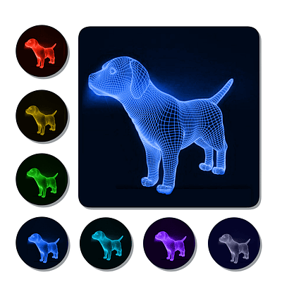 Lámpara 3D Led Perrito Tierno