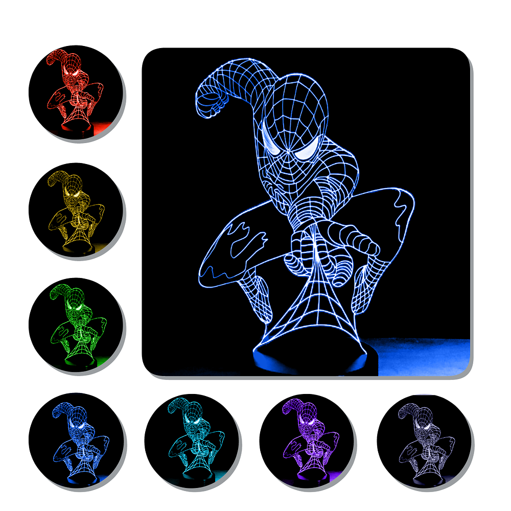 Lámpara 3D Led Spider Man El Hombre Araña 03