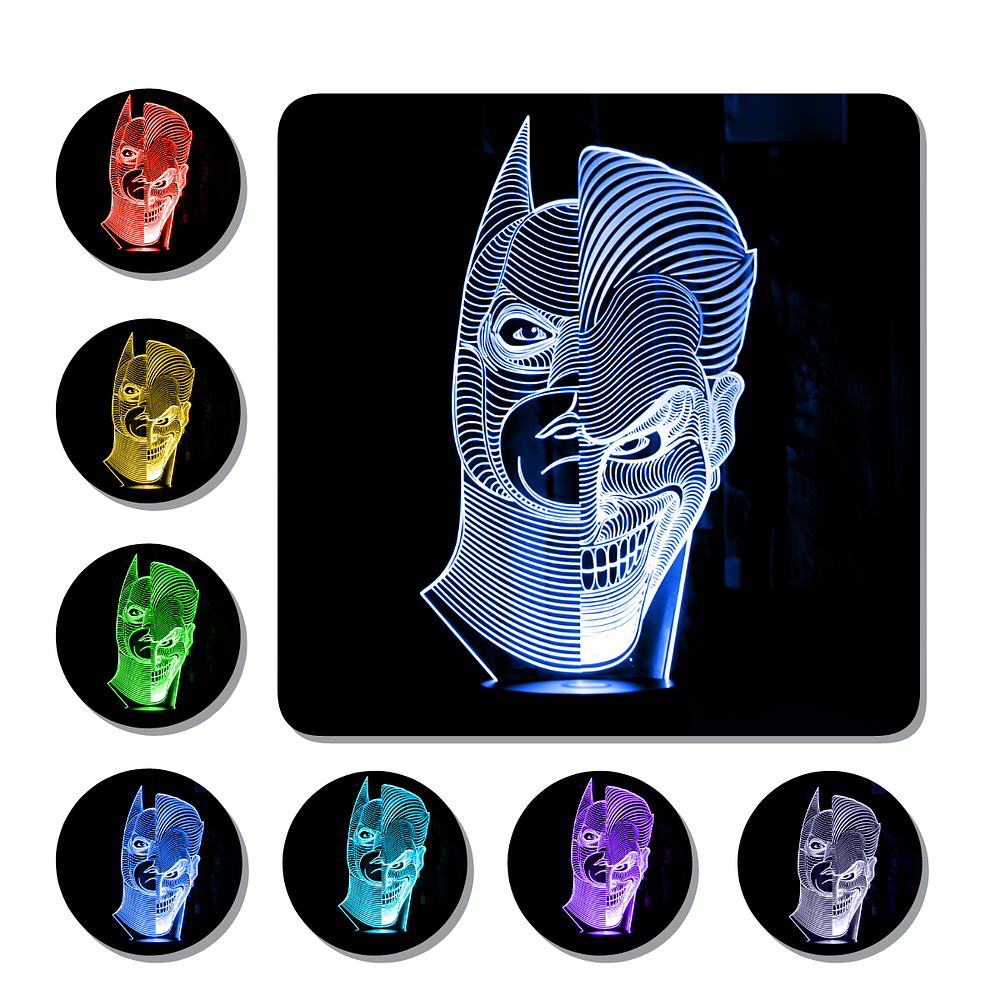 Lámpara 3D Led Batman x Joker