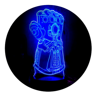 Lámpara 3D Led Thanos Gemas del Infinito