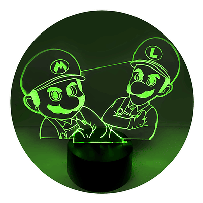 Lámpara 3D Led Super Mario Y Luigi