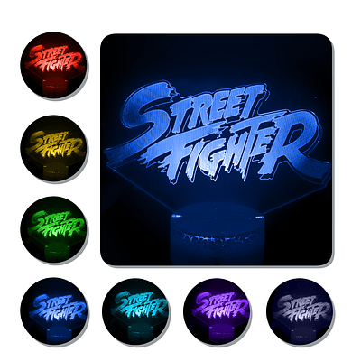 Lámpara 3D Led Street Fighter Emblema