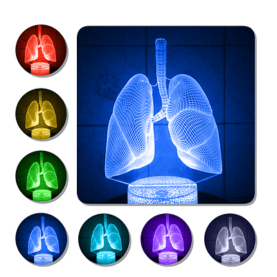 Lámpara 3D Led Pulmones Anatomía Cuerpo Humano