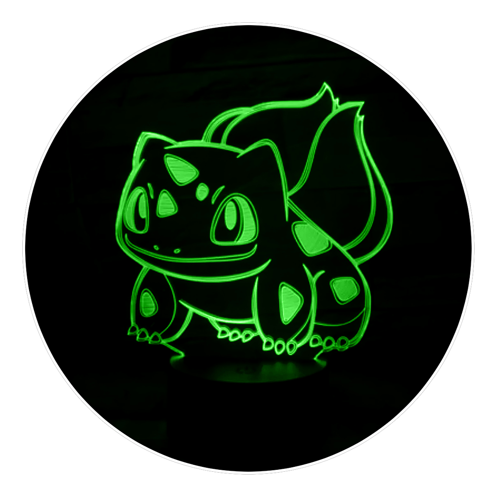 Lámpara 3D Led Bulbasaur Pokemon