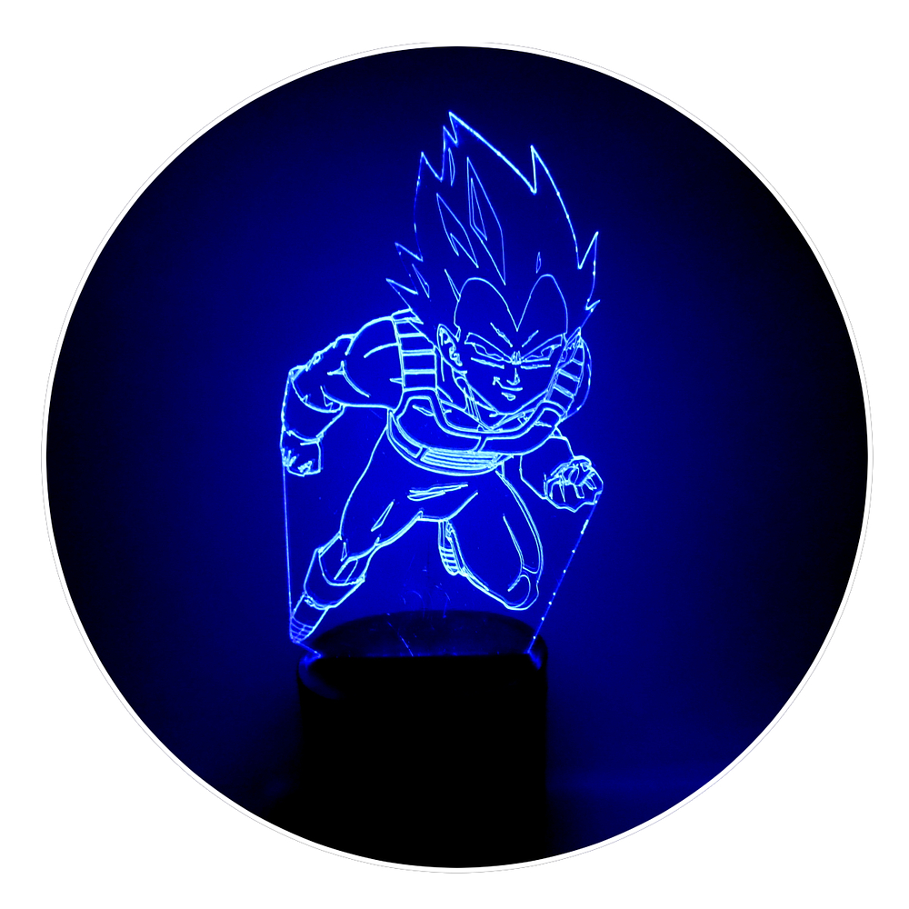 Lámpara 3D Led Príncipe Vegeta Dragon Ball