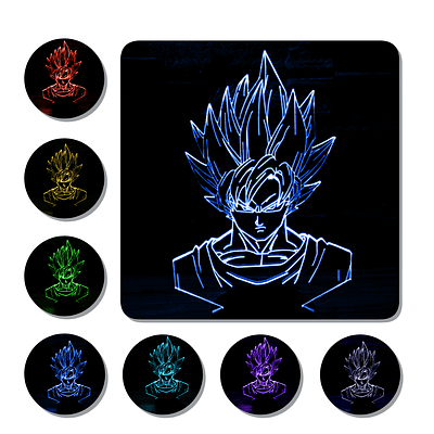 Lámpara 3D Led Goku Super Sayayin 003