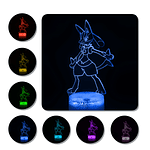 Lámpara 3D Led Lucario Pokemon Cuarta Generación