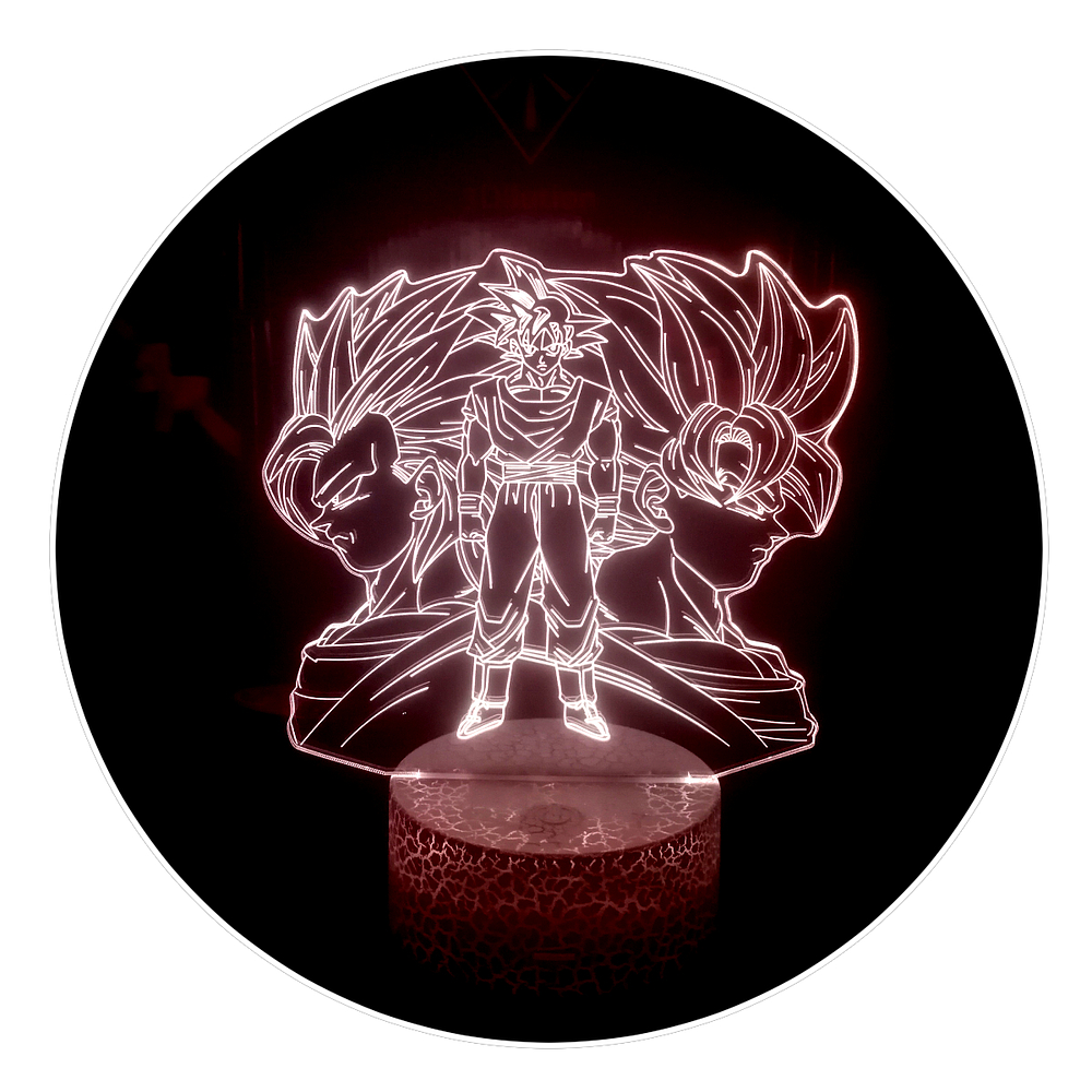 Lámpara 3D Led Goku Fases Saiyayin Dragon Ball