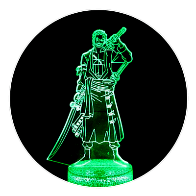 Lámpara 3D Led Roronoa Zoro 003 One Piece