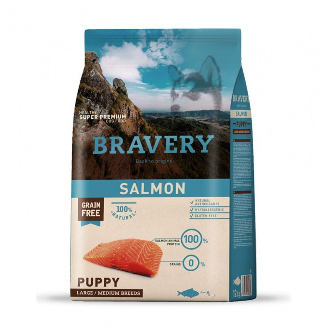 Bravery Salmon Puppy Large/Medium Breeds 12 Kg 1