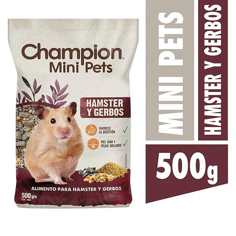 Champions Mini Pets Hamsters y Gerbos 500 grs