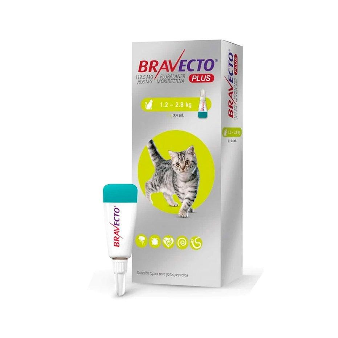 Bravecto Plus Gatos 1,2 a 2,8 kg 1