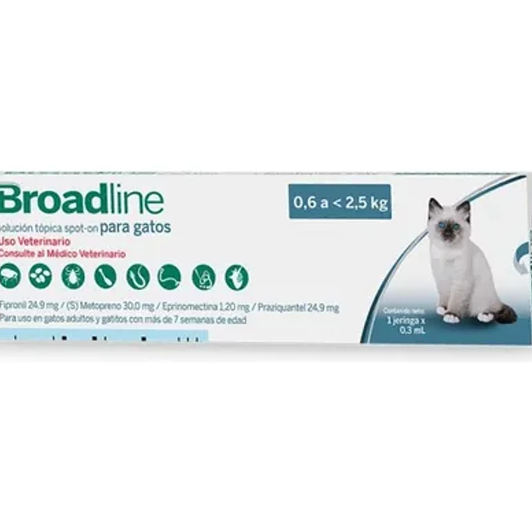 Broadline Pipeta Gatos 0,6 a 2,5 kg | Antiparasitario Interno y Externo 1