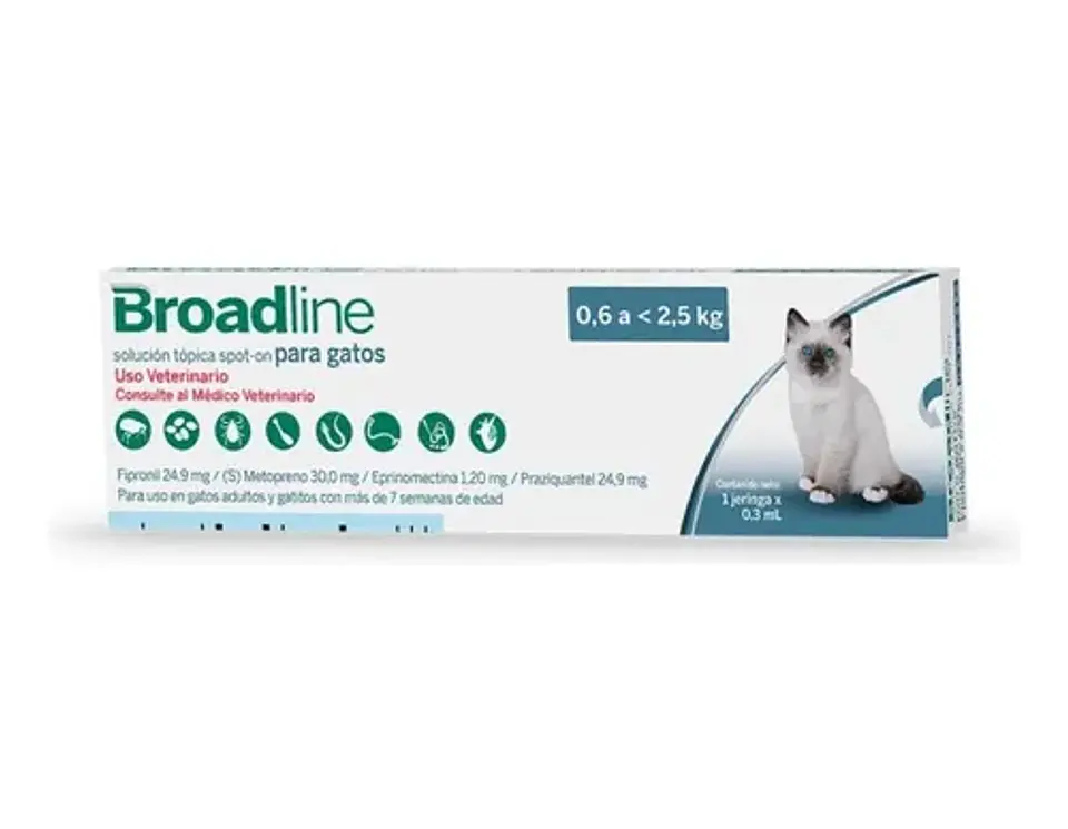 Broadline Pipeta Gatos 0,6 a 2,5 kg | Antiparasitario Interno y Externo 1