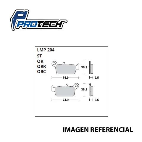 Pastilla de Freno XR-250 Trasera F017 Protech