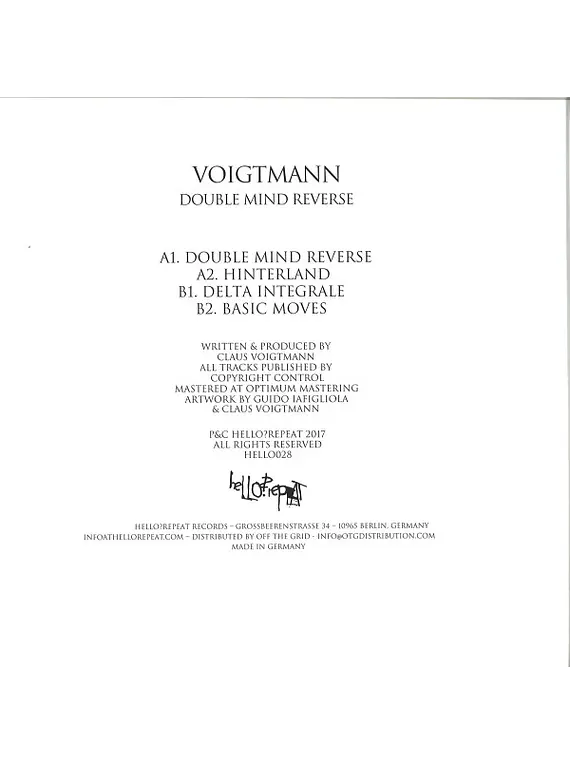 Voigtmann – Double Mind Reverse EP