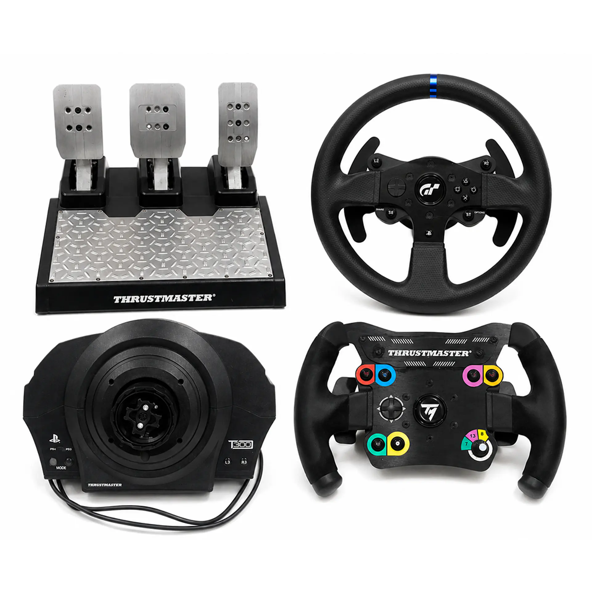 Thrustmaster T300 RS + Pedales T-LCM + Volante Open Wheel Add-On 1