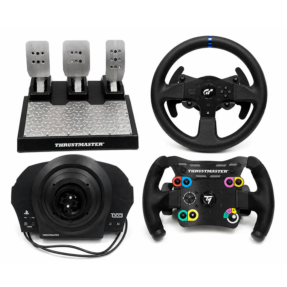 Thrustmaster T300 RS + Pedales T-LCM + Volante Open Wheel Add-On 1