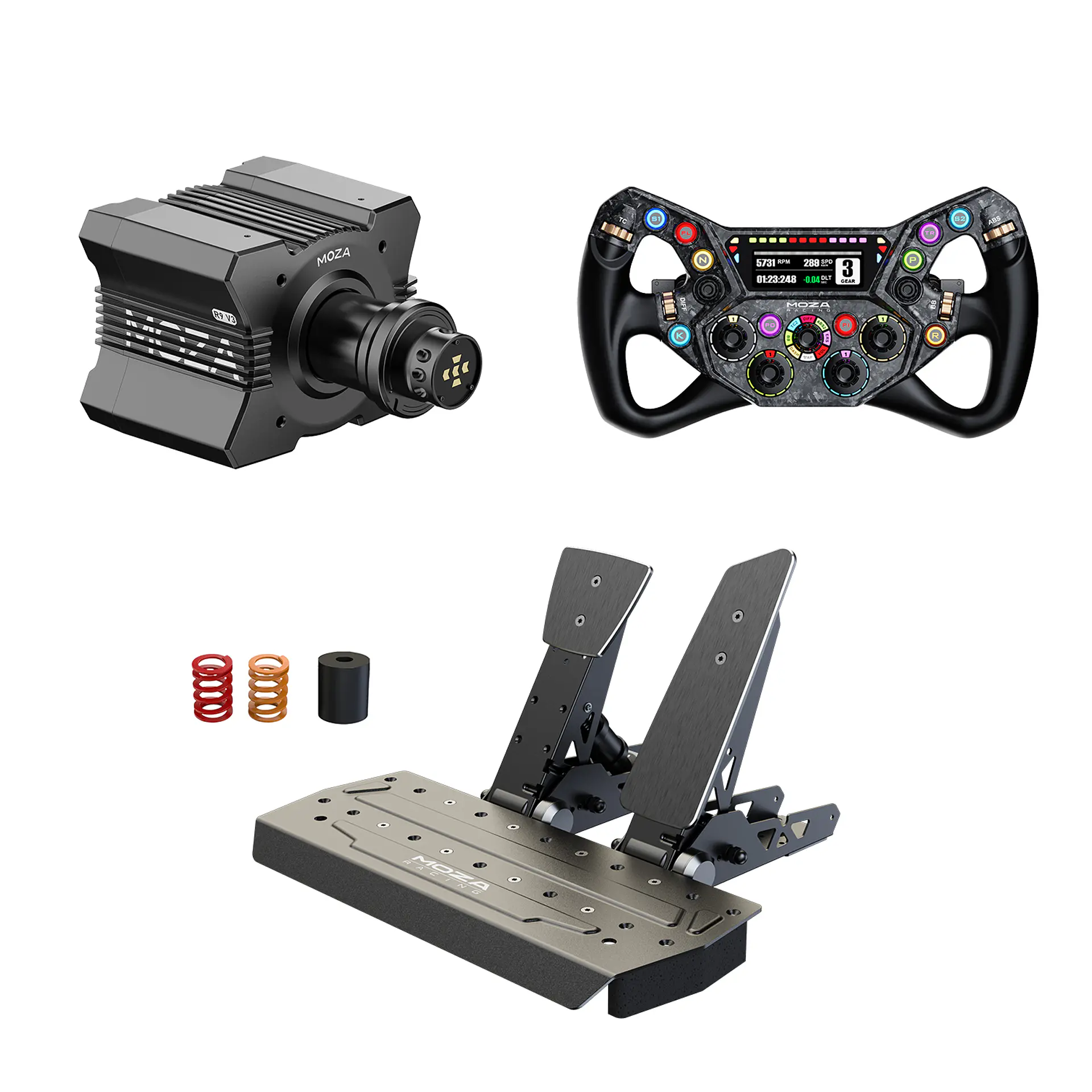 Pack MOZA R9 V3 + KS Pro + Pedales SR-P 1