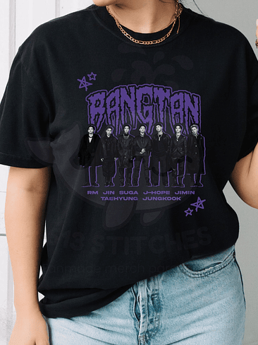 Polera BTS - OT7 Diseño Morado 2