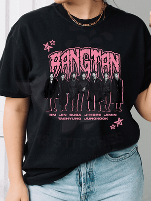 Polera BTS - OT7 Diseño Rosado