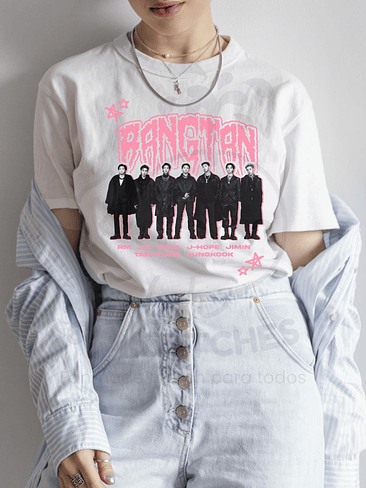 Polera BTS - OT7 Diseño Rosado 3