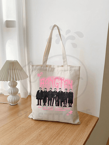 Totebag BTS - OT7 Diseño Rosado 2