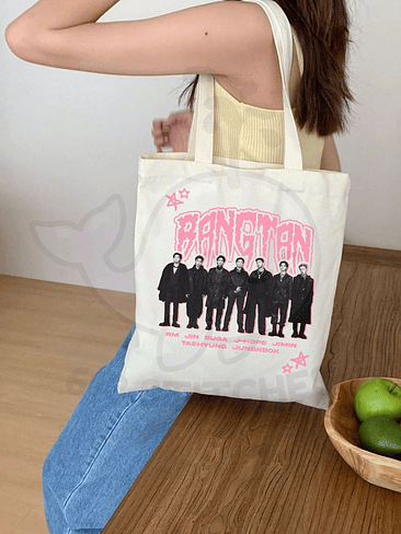 Totebag BTS - OT7 Diseño Rosado 1