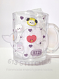 Taza BTS Corazones - Vidrio Transparente - Miniatura 1