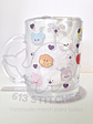 Taza BTS Corazones - Vidrio Transparente - Miniatura 3