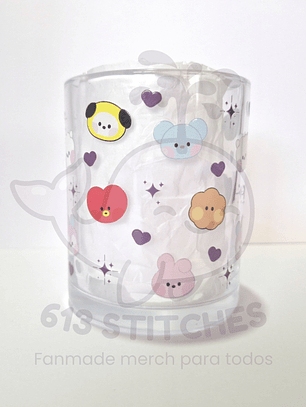 Taza BTS Corazones - Vidrio Transparente