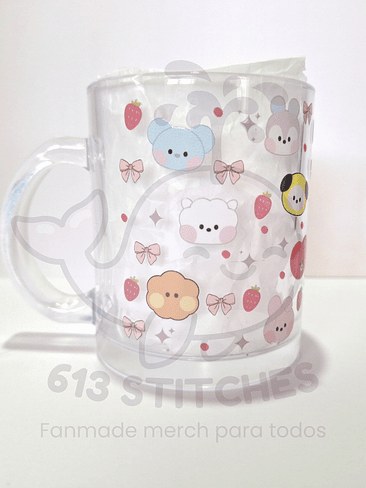 Taza BTS Frutillas - Vidrio Transparente 3