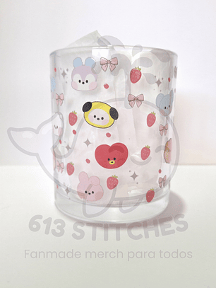 Taza BTS Frutillas - Vidrio Transparente