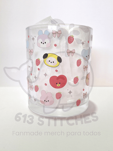 Taza BTS Frutillas - Vidrio Transparente 2