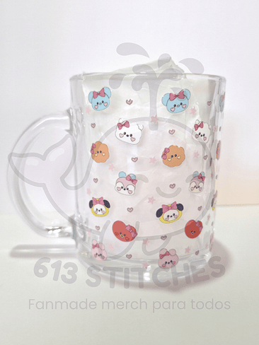 Taza BTS Estrellas - Vidrio Transparente 1