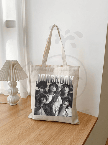 Totebag BTS  - Jungkook  Diseño Estilo Bootleg 3