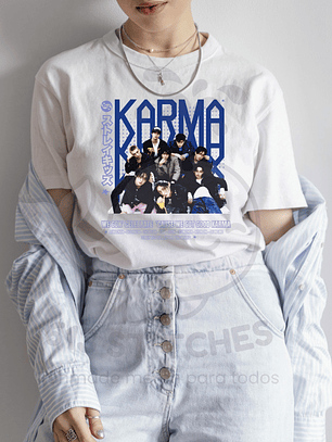 Polera Stray Kids - KARMA OT8 Diseño Azul