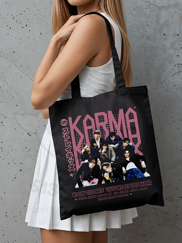 Totebag Stray Kids - KARMA OT8 Diseño Rosado 2