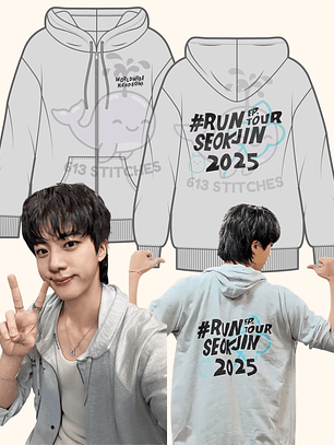 Poleron con Cierre BTS RunSeokjin_ep.tour 