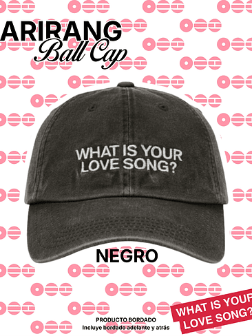 BTS Arirang Ball Cap - Jockey Bordado PRODUCTO FANMADE 5