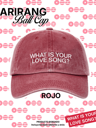BTS Arirang Ball Cap - Jockey Bordado PRODUCTO FANMADE 2