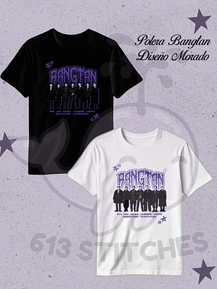 Polera BTS - Grupal Diseño Morado