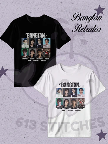 BTS Polera Grupal Diseño Retratos 1