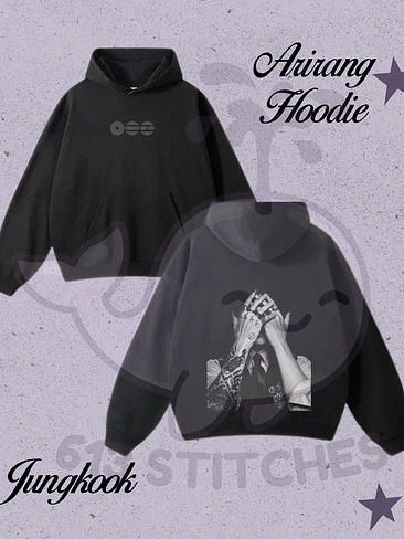 BTS Hoodie Jungkook - Logo Arirang Frontal y Estampado Trasero en Semitono 1