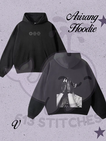 BTS Hoodie Taehyung - Logo Arirang Frontal y Estampado Trasero en Semitono 1