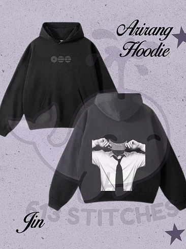 BTS Hoodie Jin - Logo Arirang Frontal y Estampado Trasero en Semitono 1